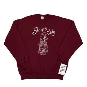 Vintage Jerzees Men’s Shriners Lady Burgundy 50/50 Crewneck Sweatshirt Size XL